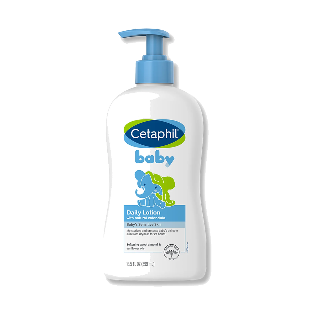 Cetaphil Baby Daily Lotion, flacon de lotion pour bébé, vu de face sur fond neutre