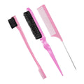 Set de 3 : brosse plaquante, brosse à bords et peigne à queue, photo du produit seul sur fond blanc