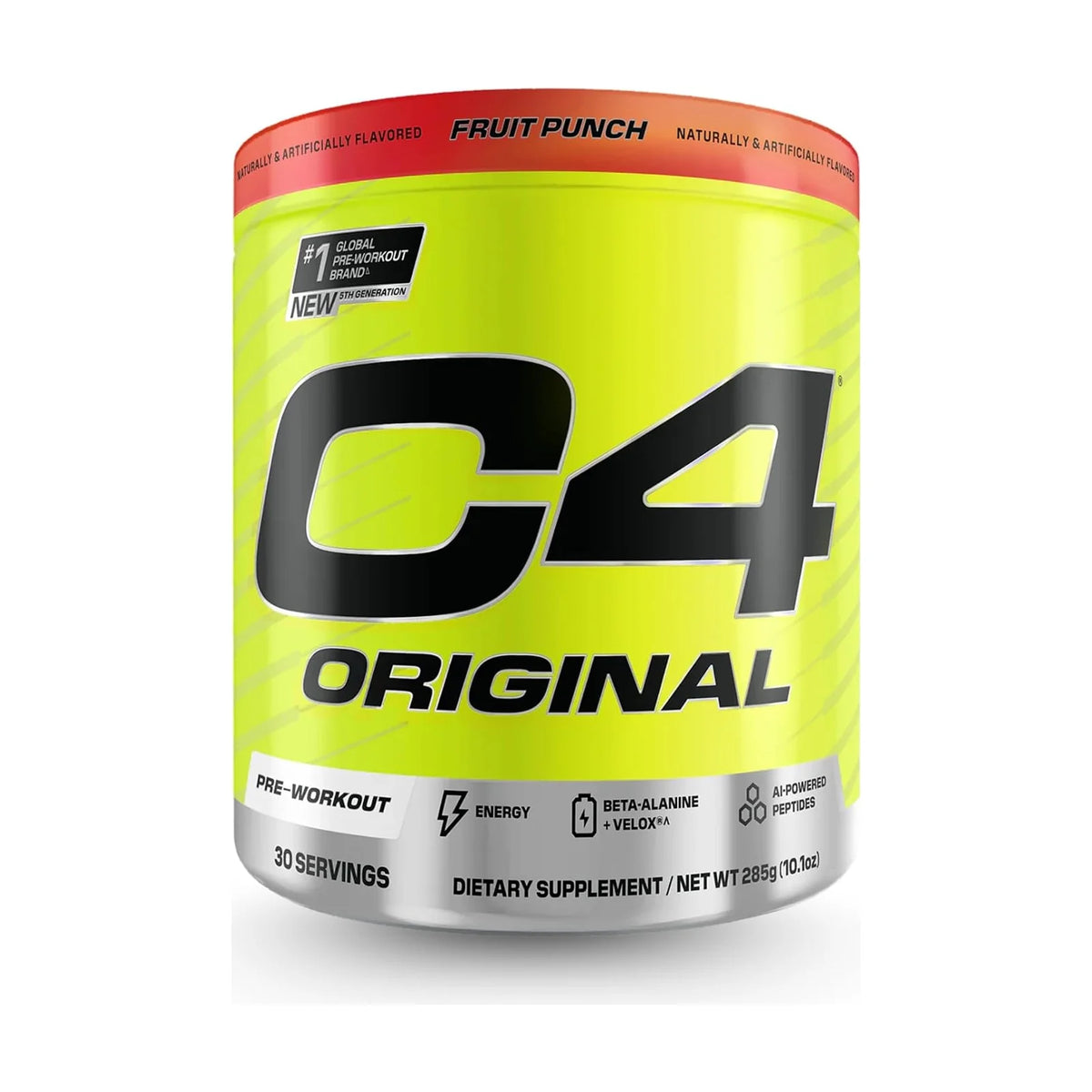 Cellucor C4 Original pré-workout 30 doses – Punch aux fruits, photo du produit seul sur fond blanc