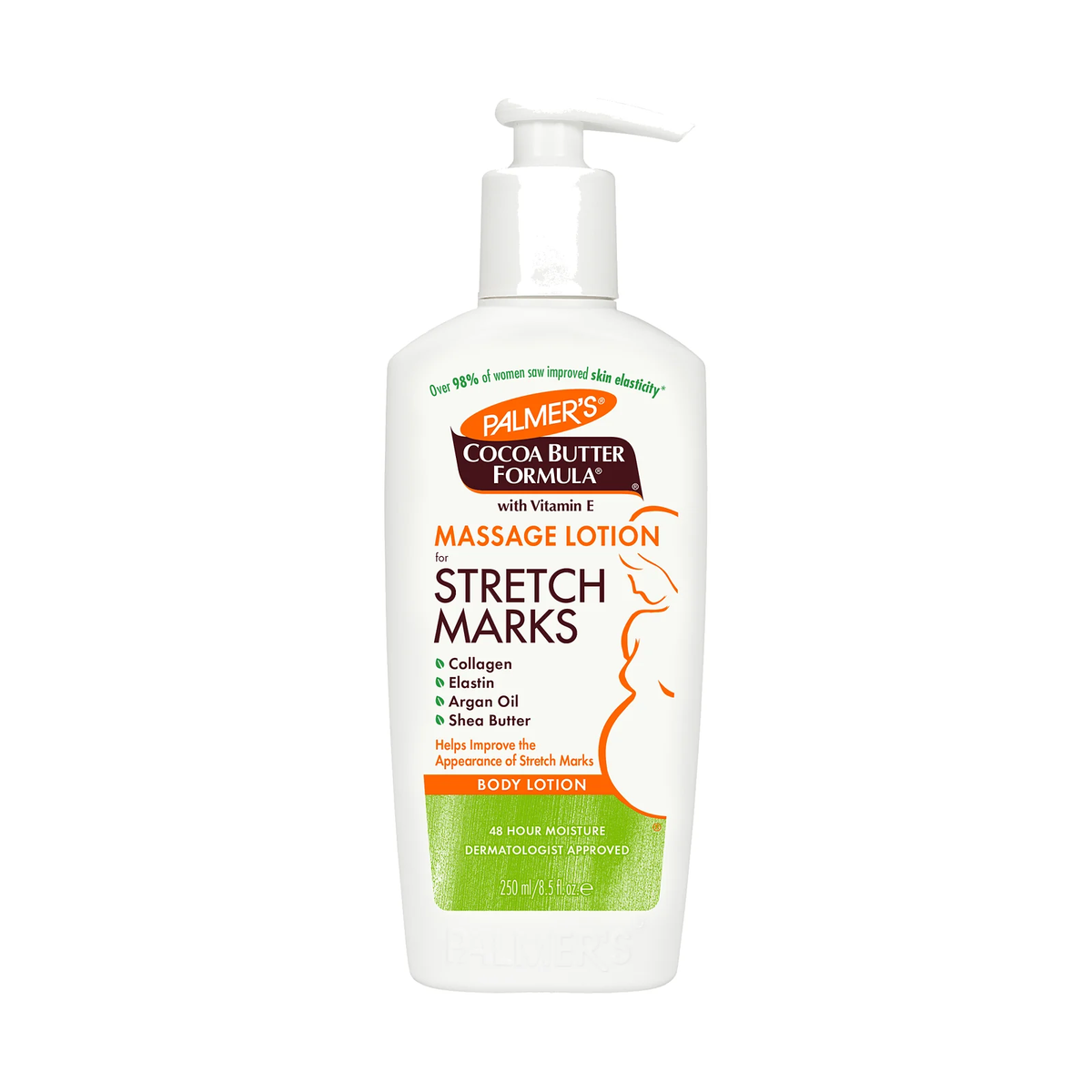 Flacon de lotion de massage Palmer's au beurre de cacao pour peaux sèches, photo du produit
