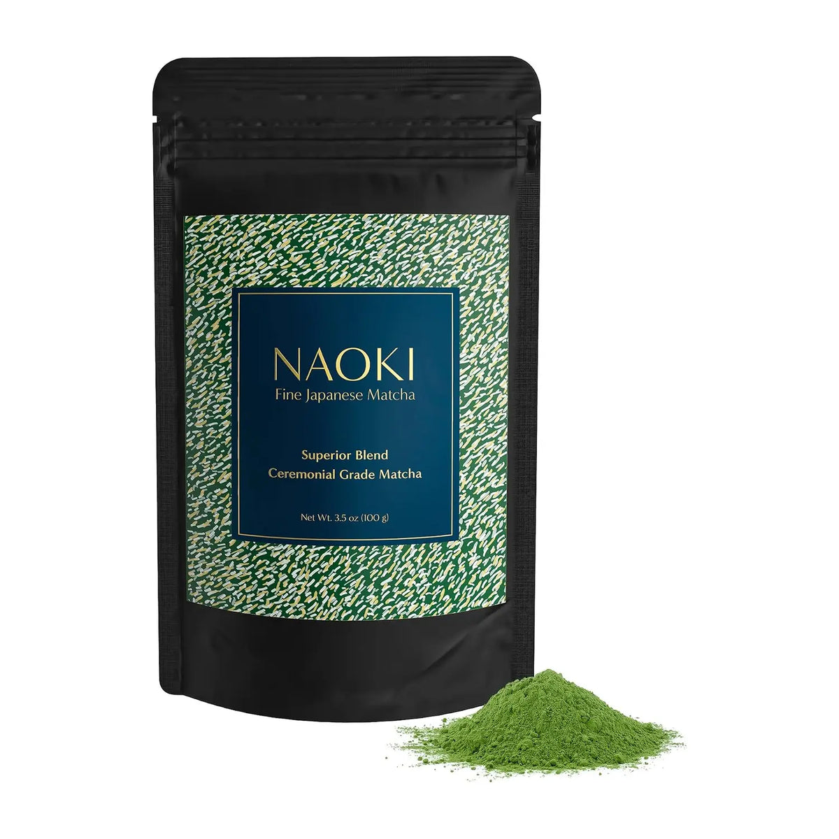 Naoki Matcha Superior Ceremonial Blend 100 g, photo du produit seul sur fond blanc