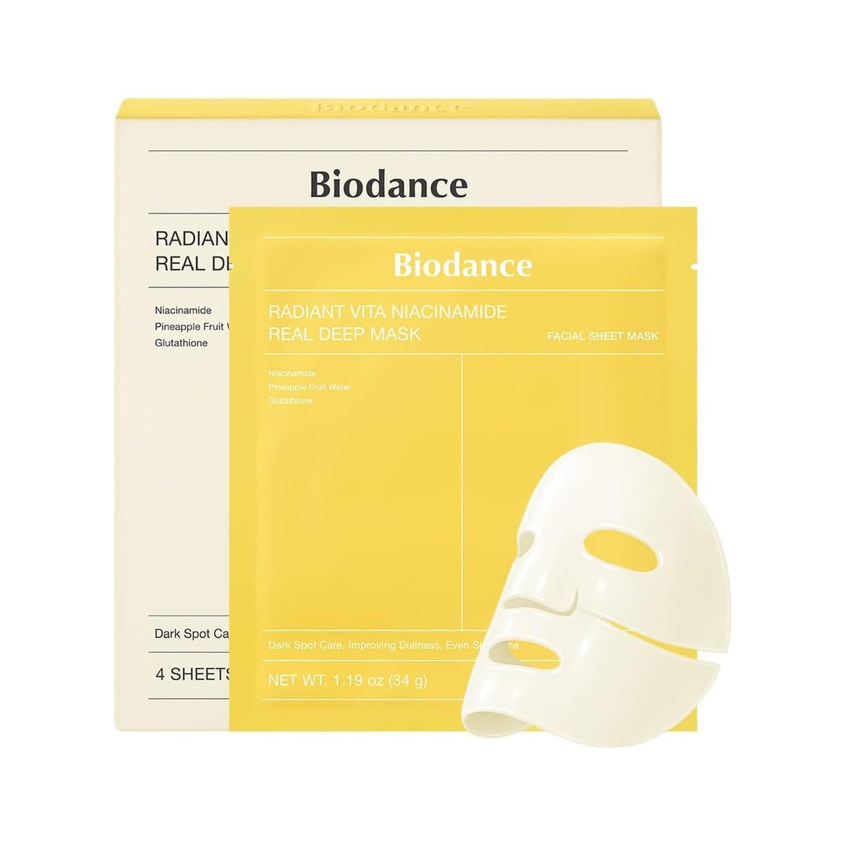 Biodance Radiant Vita C Niacinamide masque de nuit éclat, 4 masques