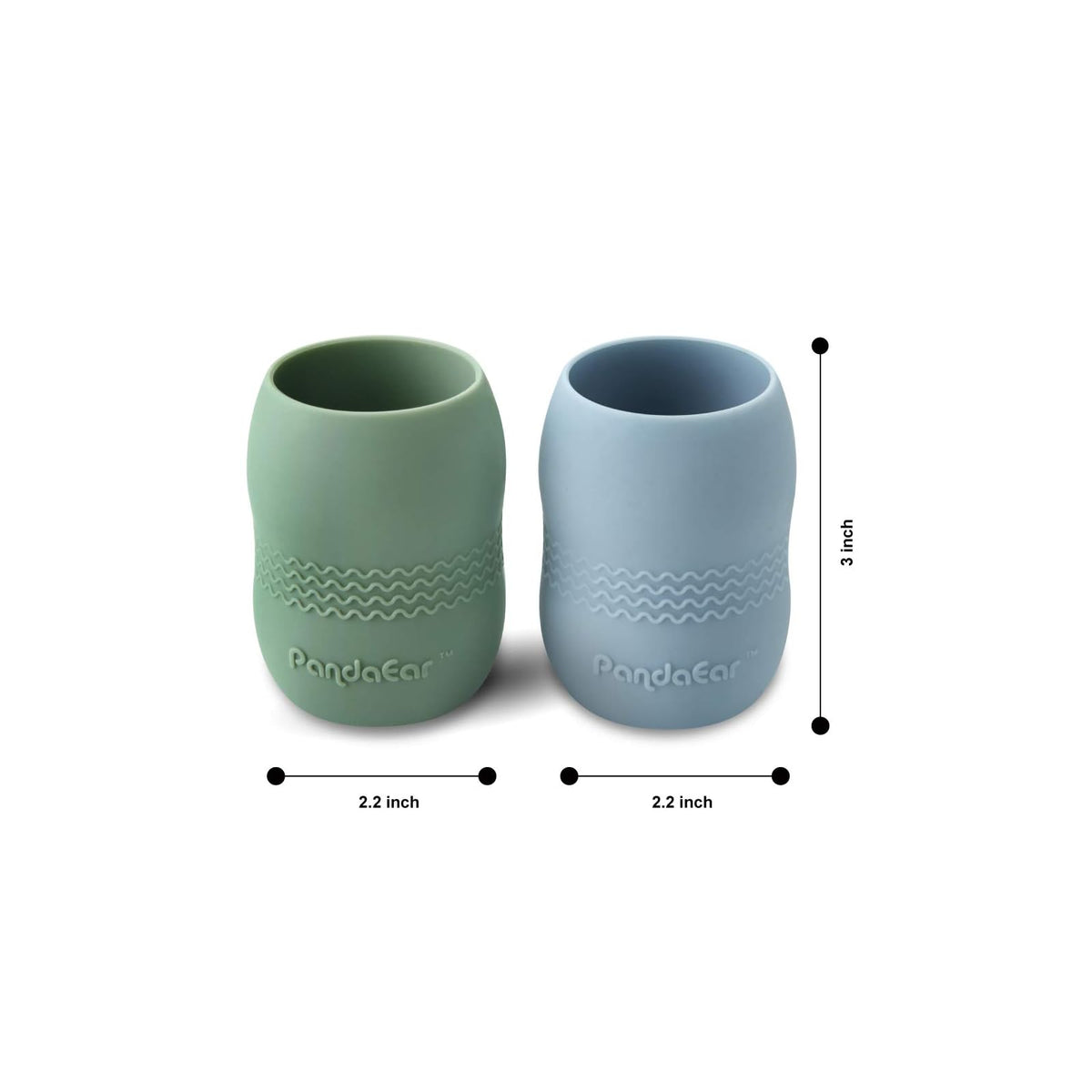 PandaEar gobelets d'apprentissage en silicone, lot de 2
