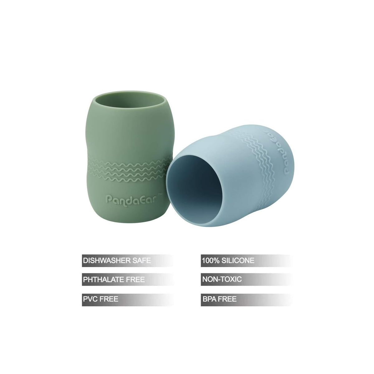 PandaEar gobelets d'apprentissage en silicone, lot de 2