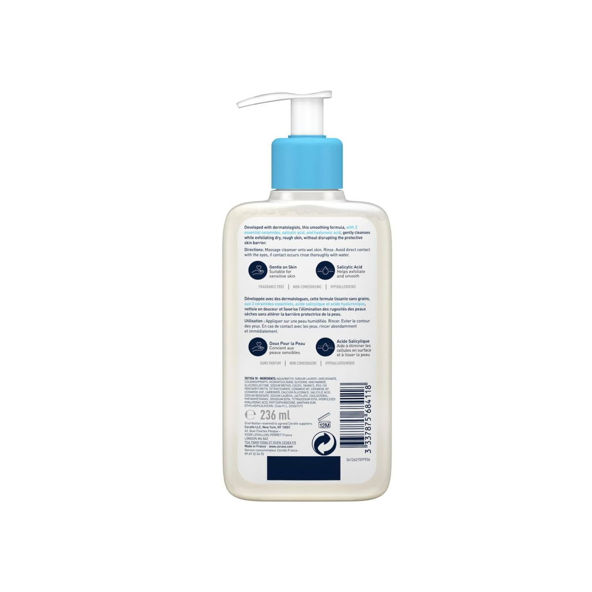 CeraVe SA gel nettoyant anti-rugosités 236 ml