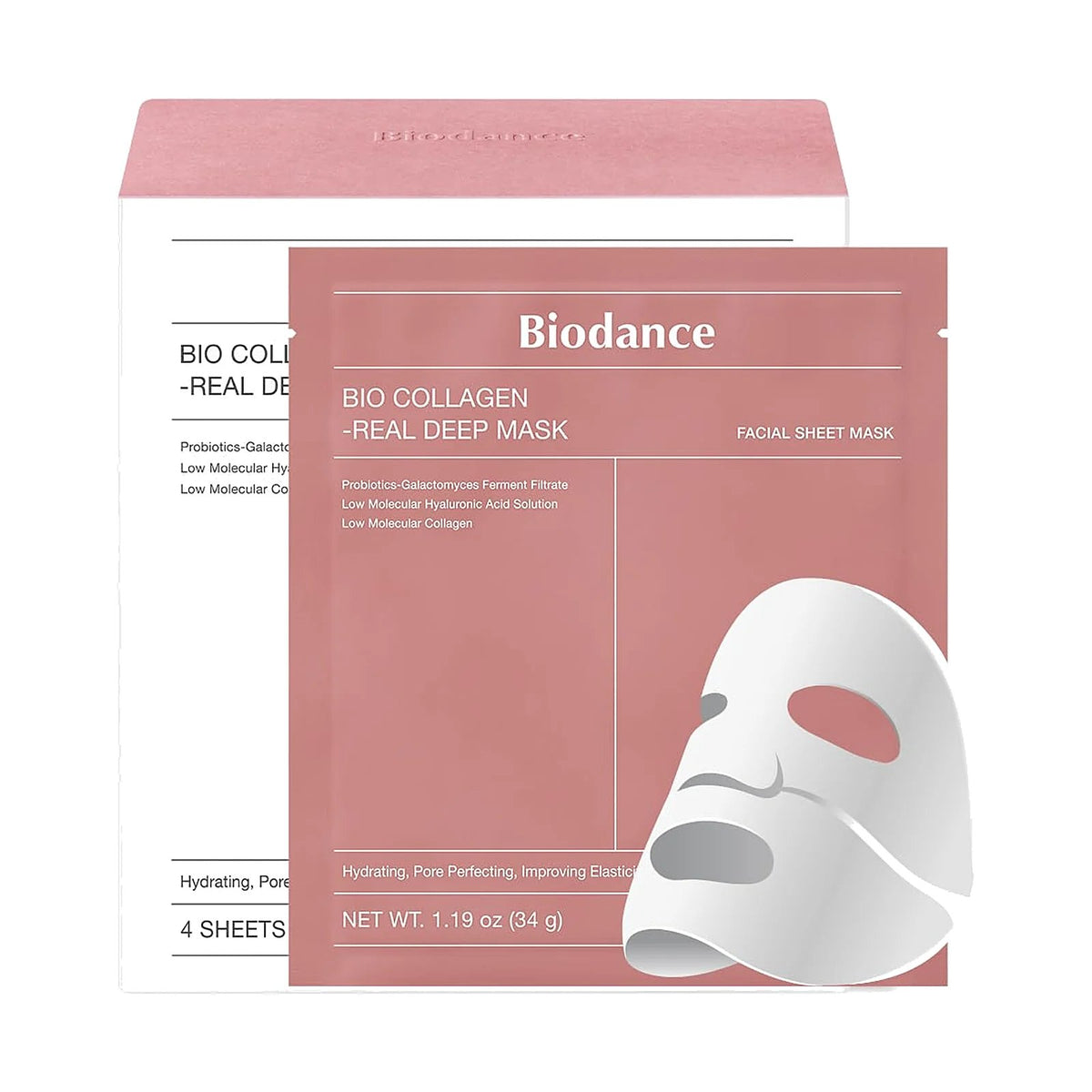 Biodance Bio-Collagen Real Deep Mask, sachet de masque de nuit au collagène, vu de face sur fond neutre