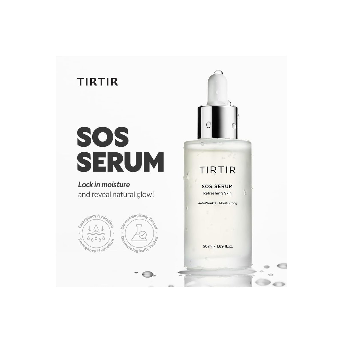 Tirtir SOS sérum hydratant à l'acide polyglutamique, 50 ml