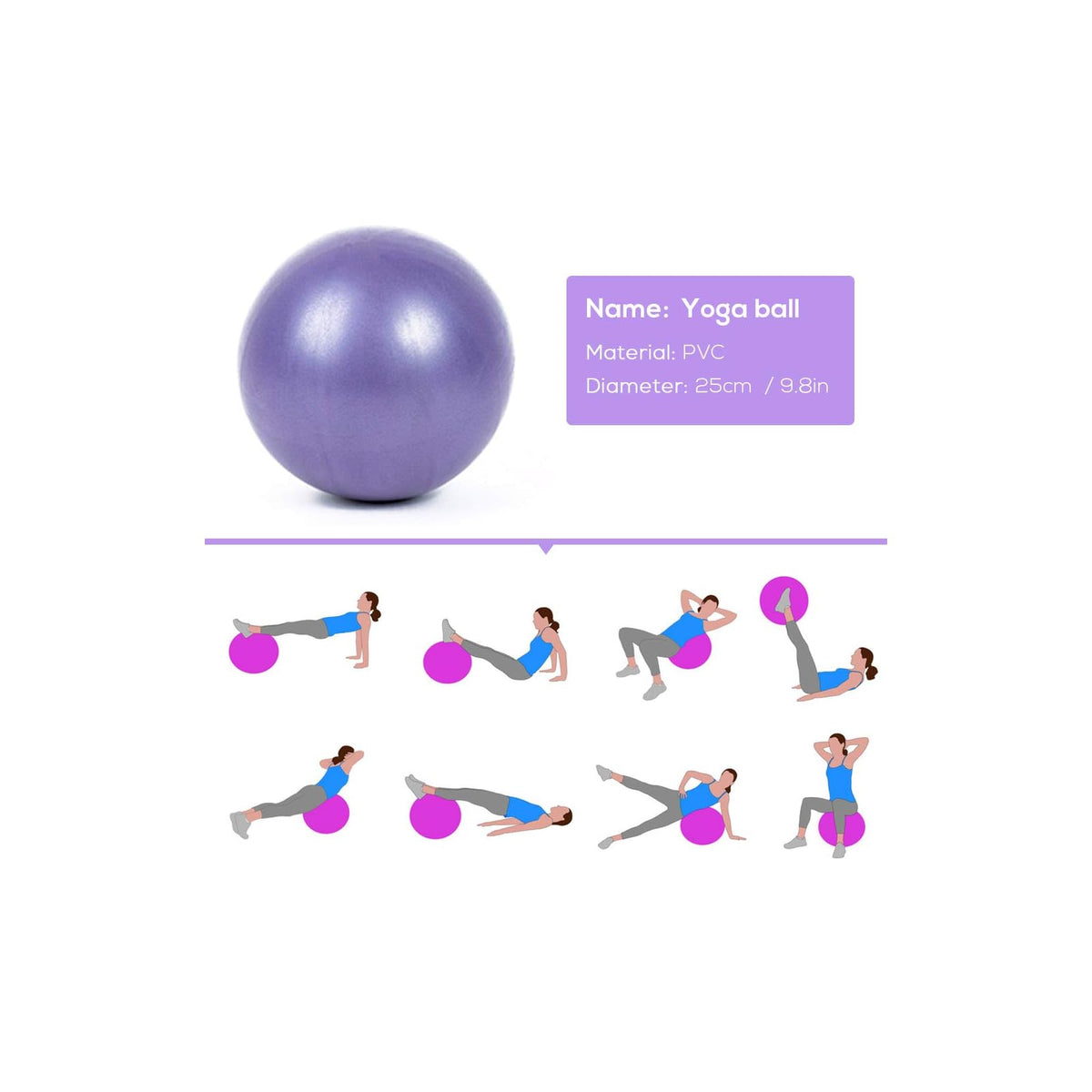 Ballon de Pilates 25 cm avec pompe