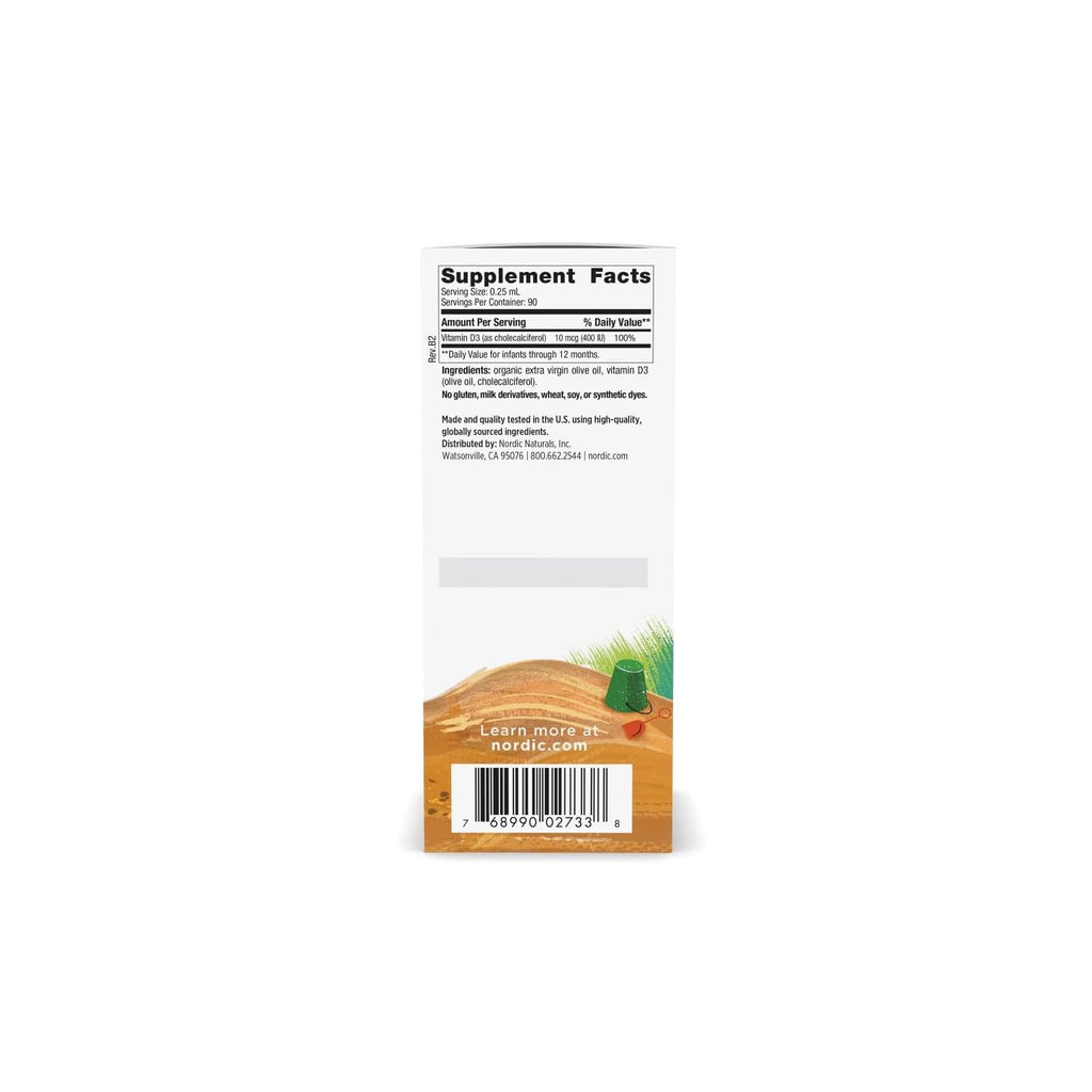 Nordic Naturals vitamine D3 liquide pour bébé de 0 à 12 mois, 22,5 ml