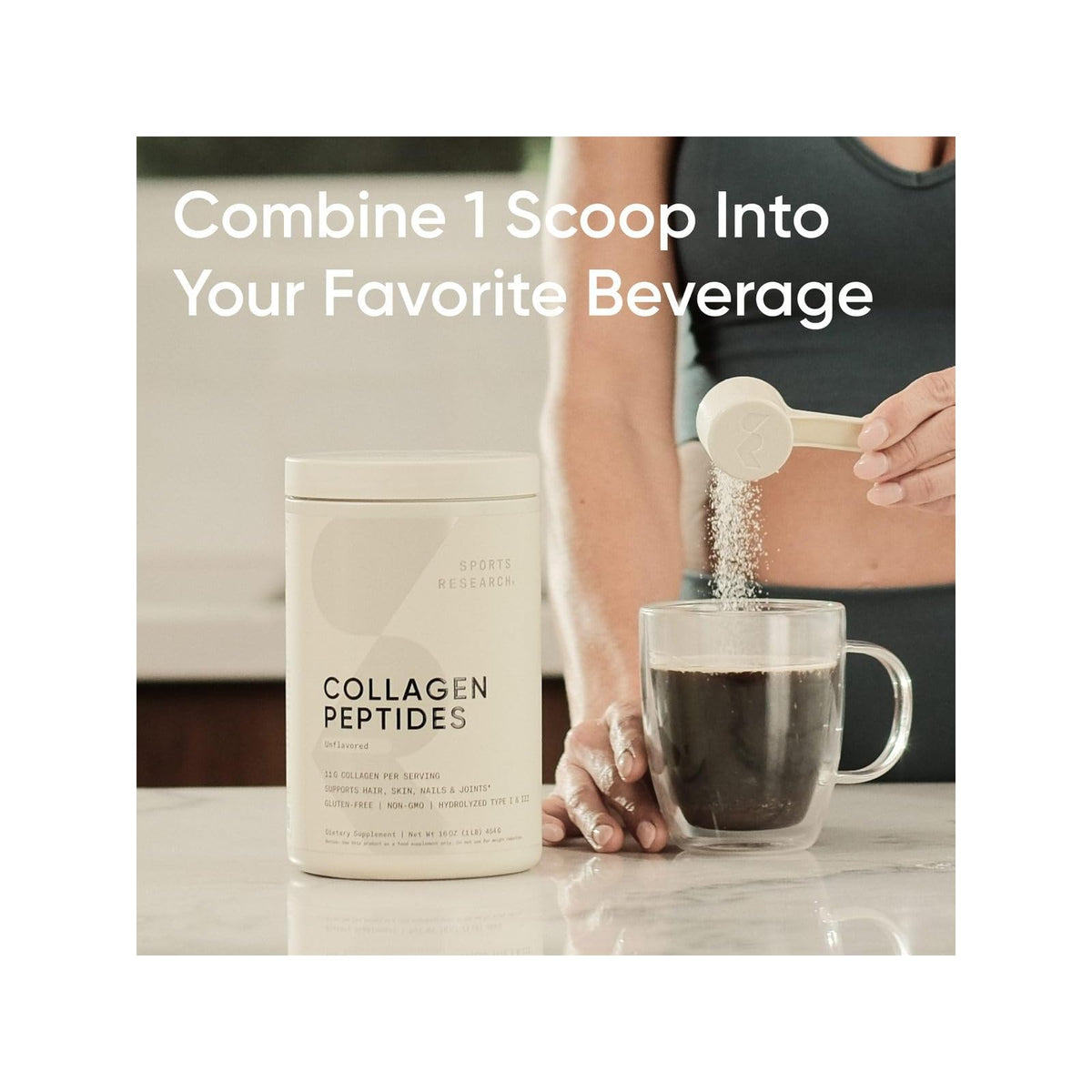 Sports Research peptides de collagène nature, 110 g