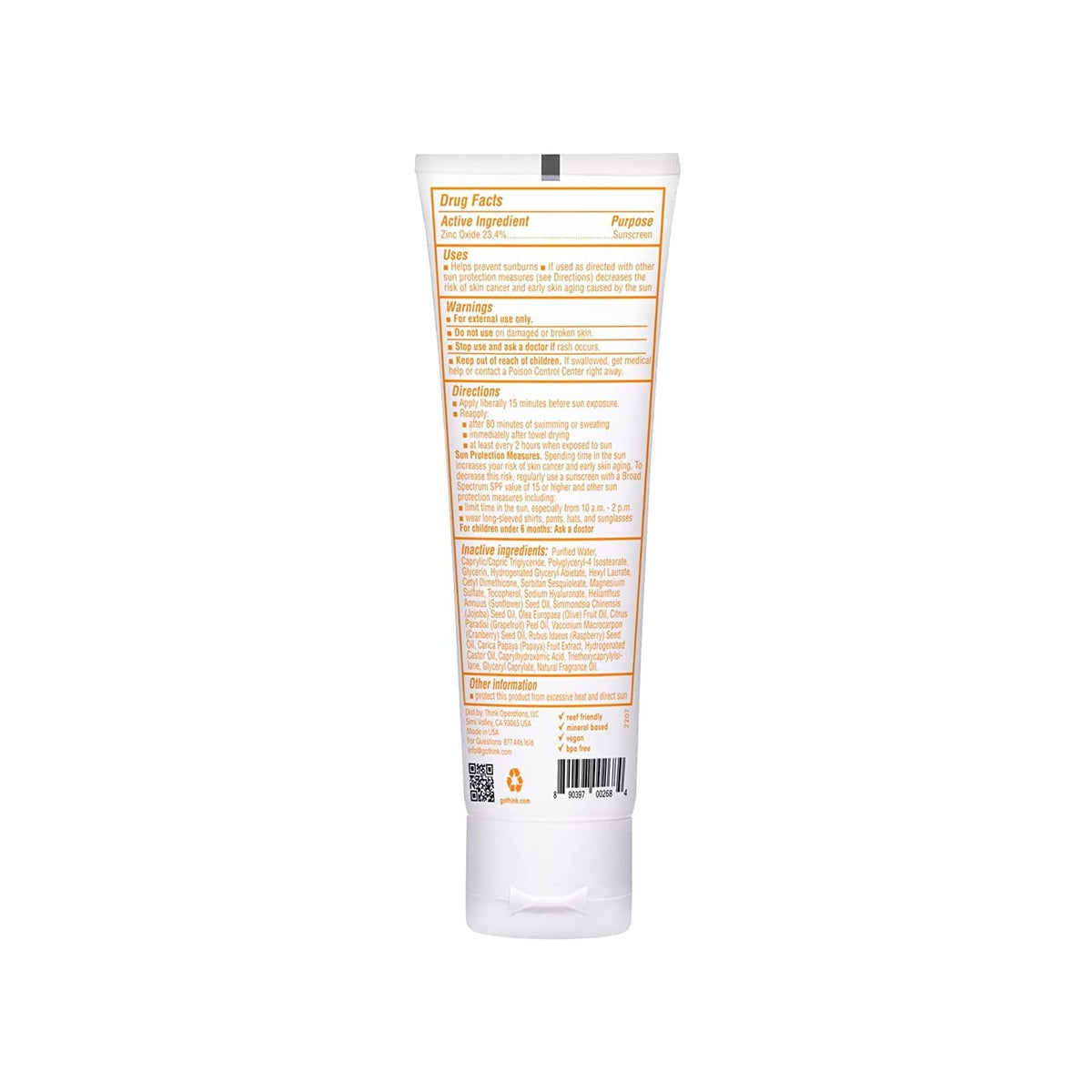 Thinkbaby crème solaire minérale SPF 50, 89 ml