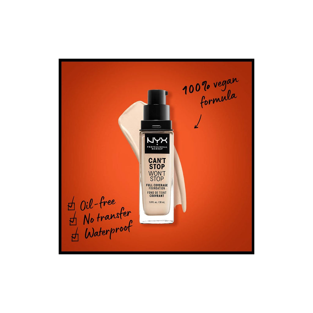 NYX Can't Stop Won't Stop fond de teint couvrant, 30 ml