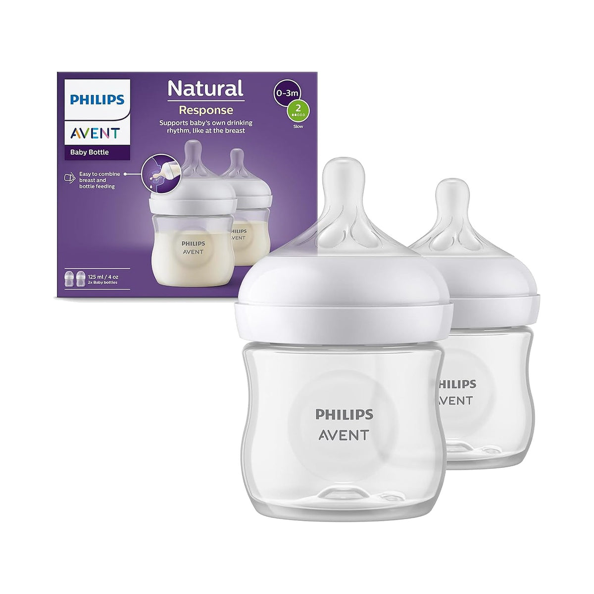 Philips Avent Natural Response biberon 125 ml, lot de 2 (débit 1)
