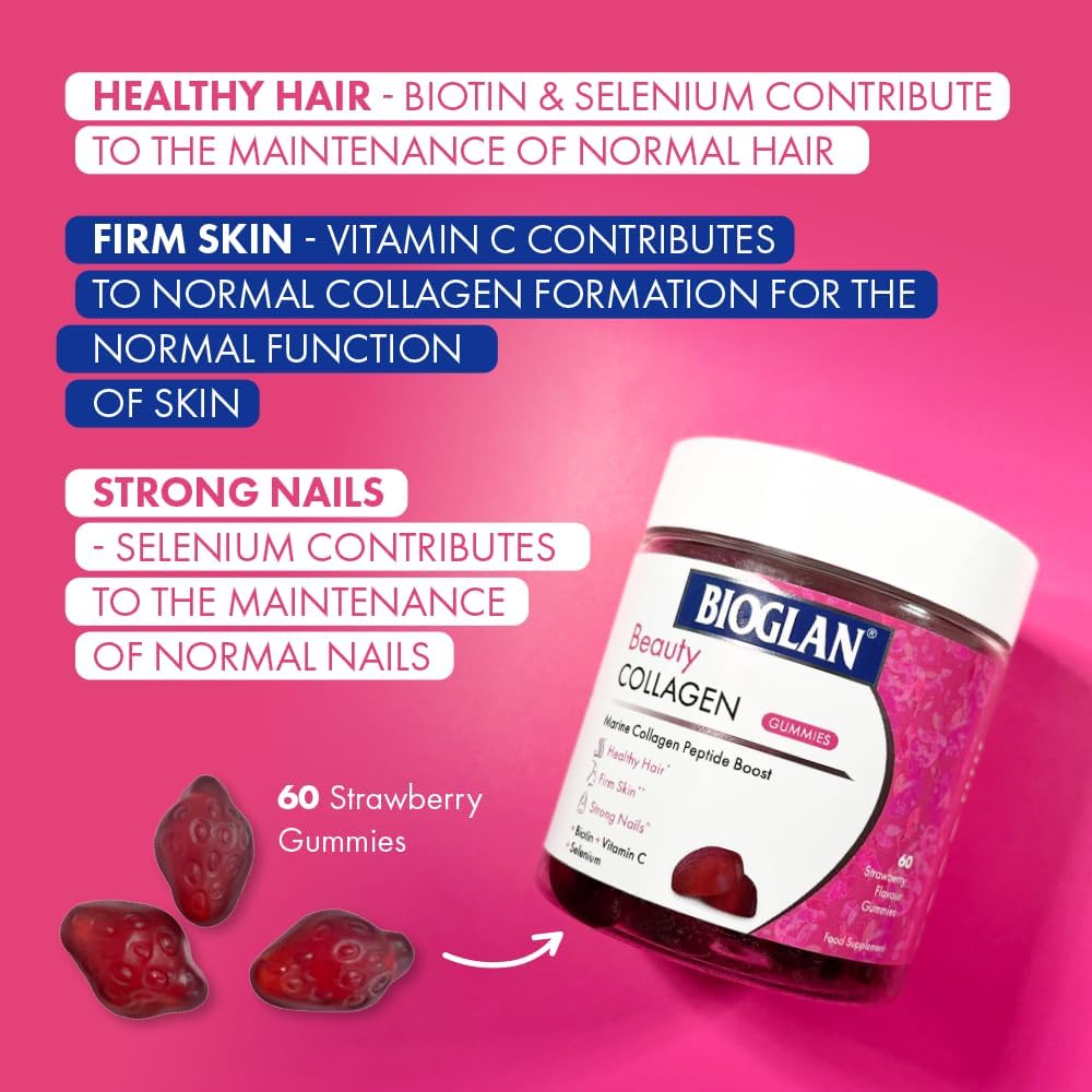 Bioglan gommes au collagène marin et biotine, 60 gommes