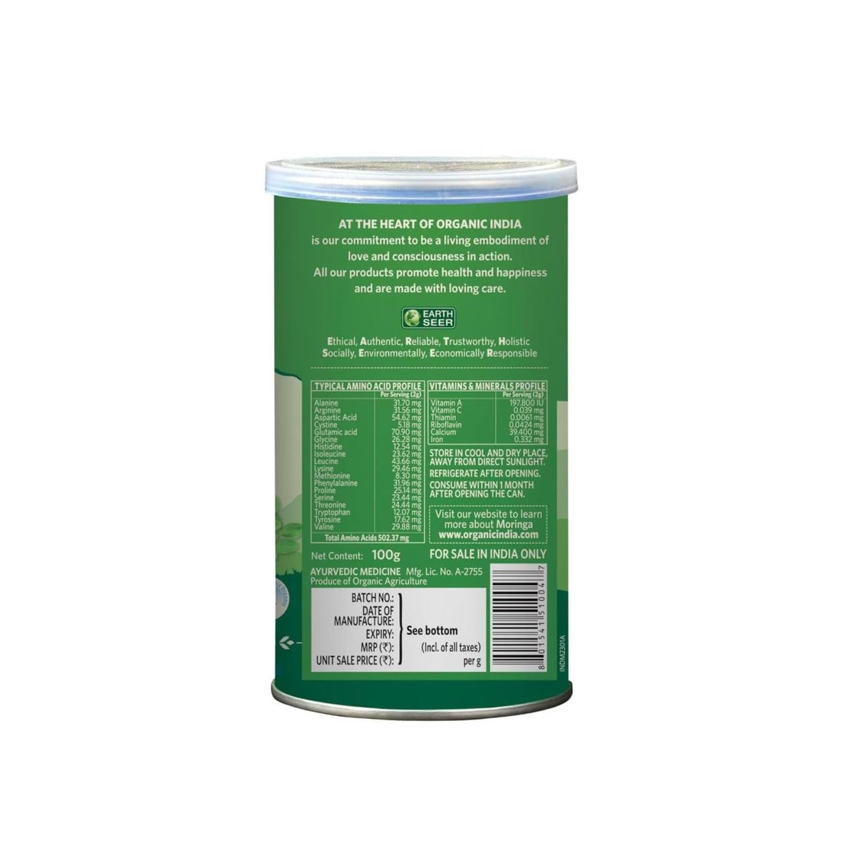 Organic India poudre de moringa bio 100 g