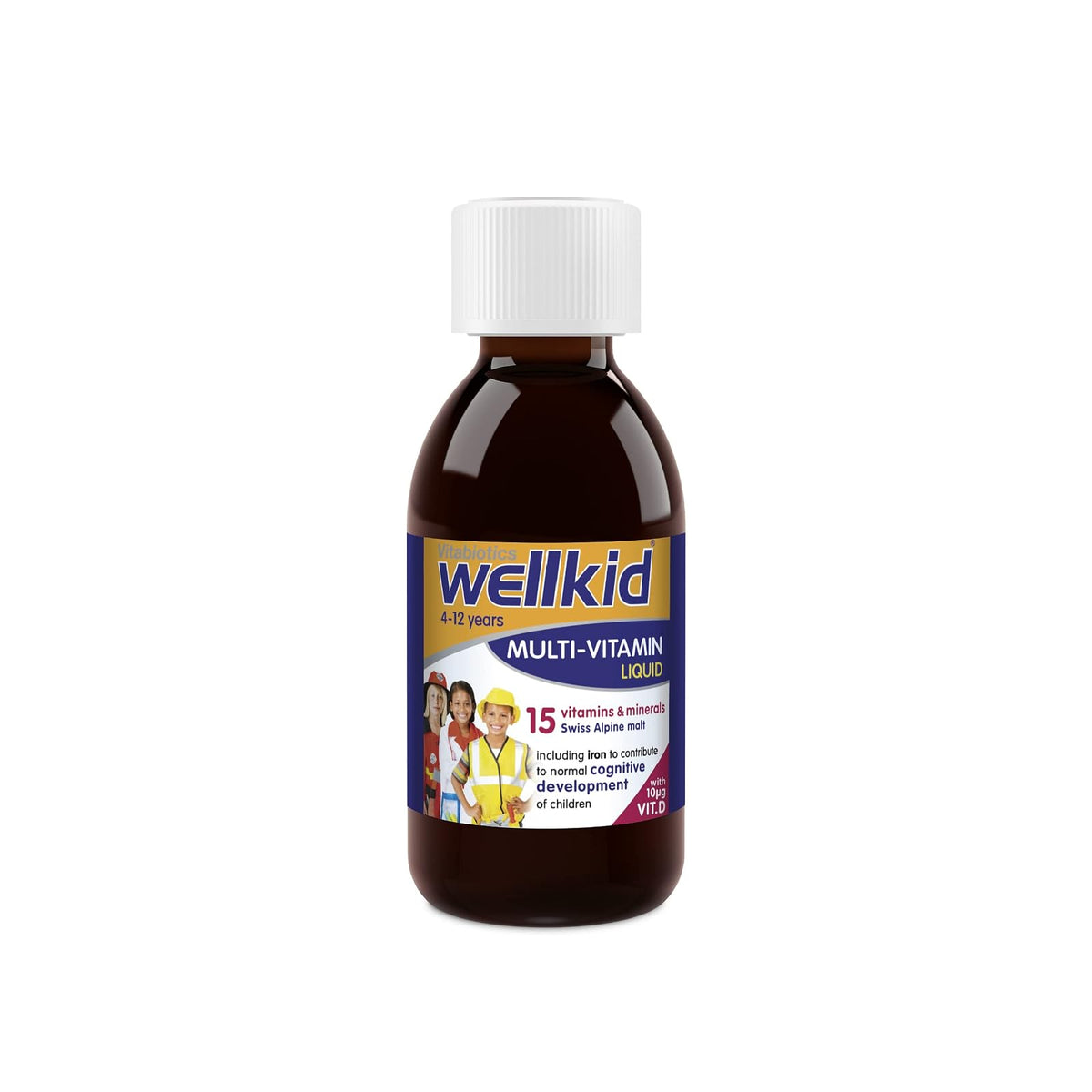 Vitabiotics Wellkid multivitamines liquide dès 4 ans, saveur orange, 150 ml