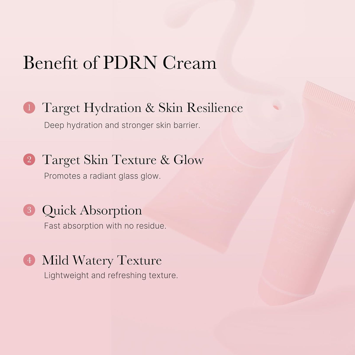 Medicube PDRN Pink Hyaluronic crème hydratante, 50 ml