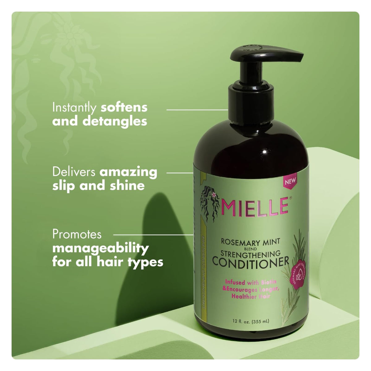 Mielle après-shampooing fortifiant romarin et menthe 355 ml