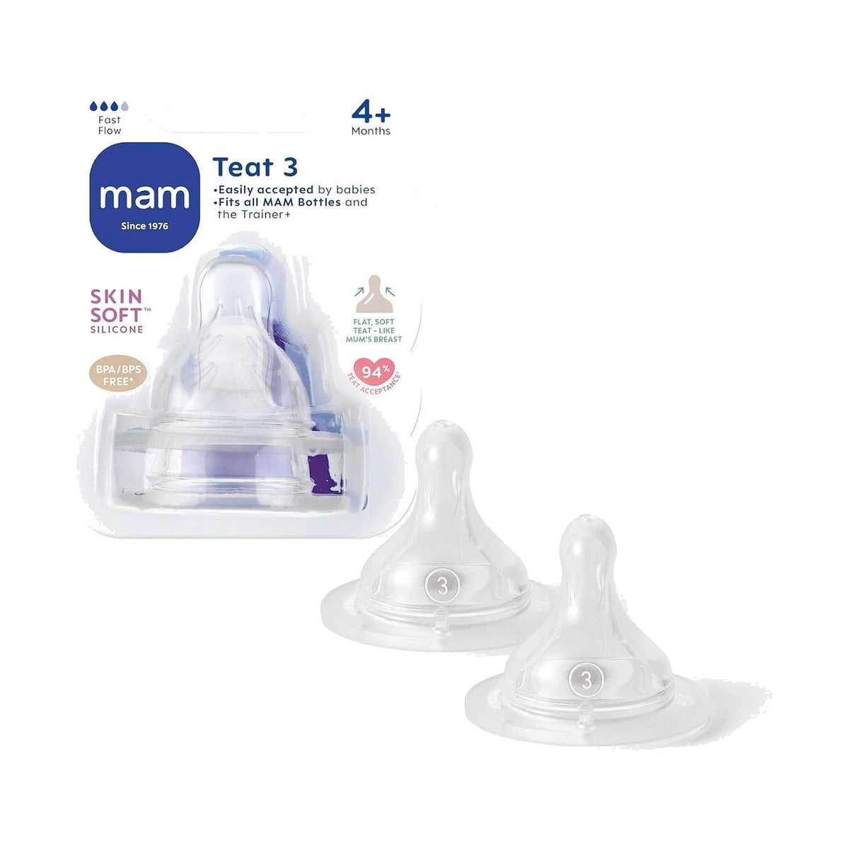 MAM SkinSoft tétines en silicone, lot de 2