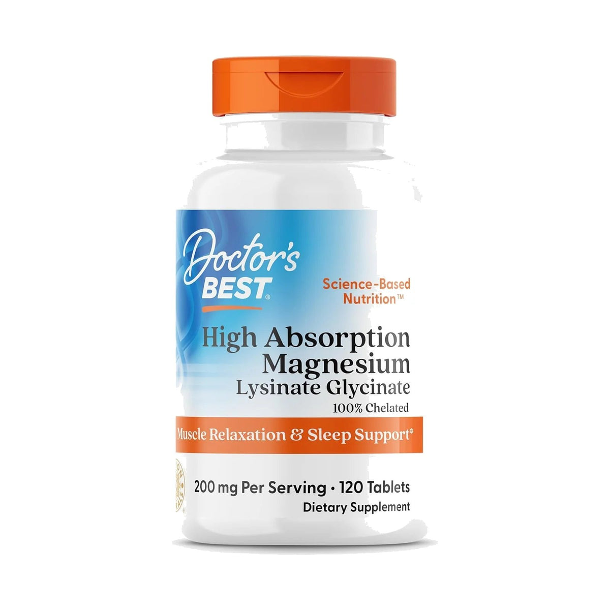 Doctor's Best Magnésium haute absorption 100 mg 120 comprimés
