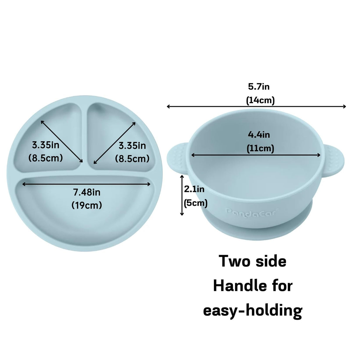 PandaEar set repas en silicone, 9 pièces