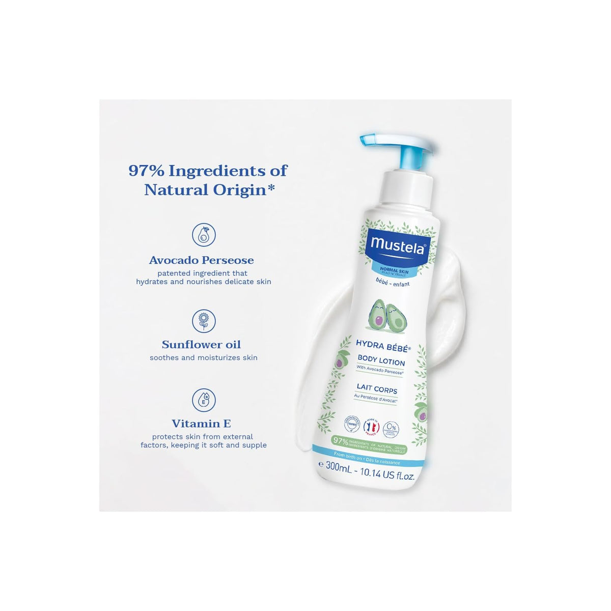 Mustela Hydra Bébé lait corporel 300 ml