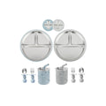 PandaEar set repas en inox : 2 assiettes, 2 gobelets à paille, couverts
