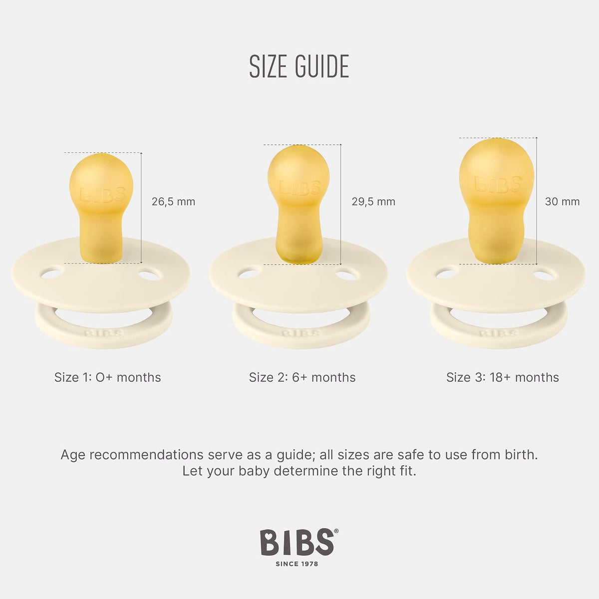 BIBS Colour tétines rondes en caoutchouc naturel, lot de 2