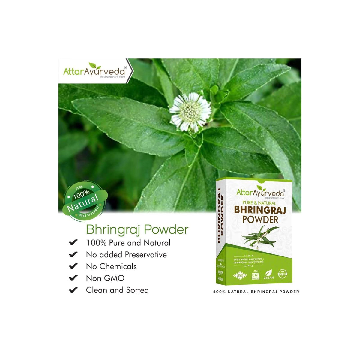 Attar Ayurveda poudre de bhringraj 100 g