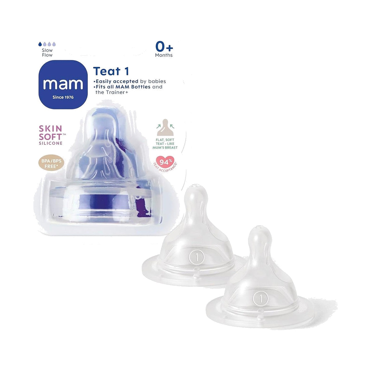 MAM SkinSoft tétines en silicone, lot de 2