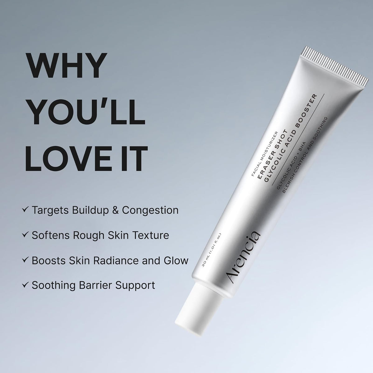 Arencia Eraser Shot booster à l'acide glycolique, 30 ml