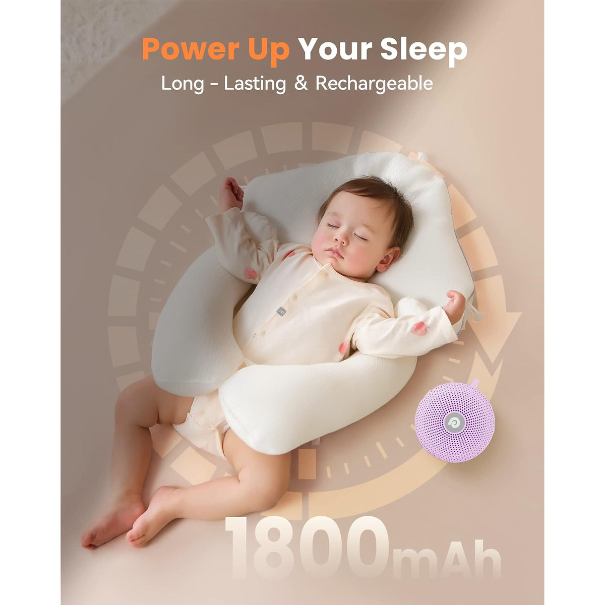 Dreamegg machine à bruit blanc portable pour bébé, 21 sons apaisants, rechargeable