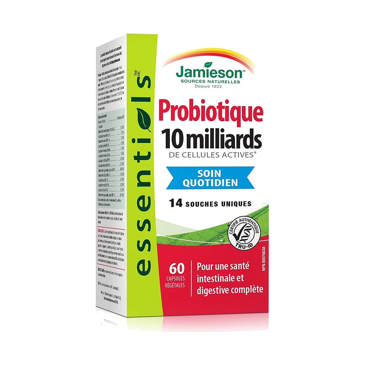 Jamieson probiotiques 10 milliards, 60 gélules
