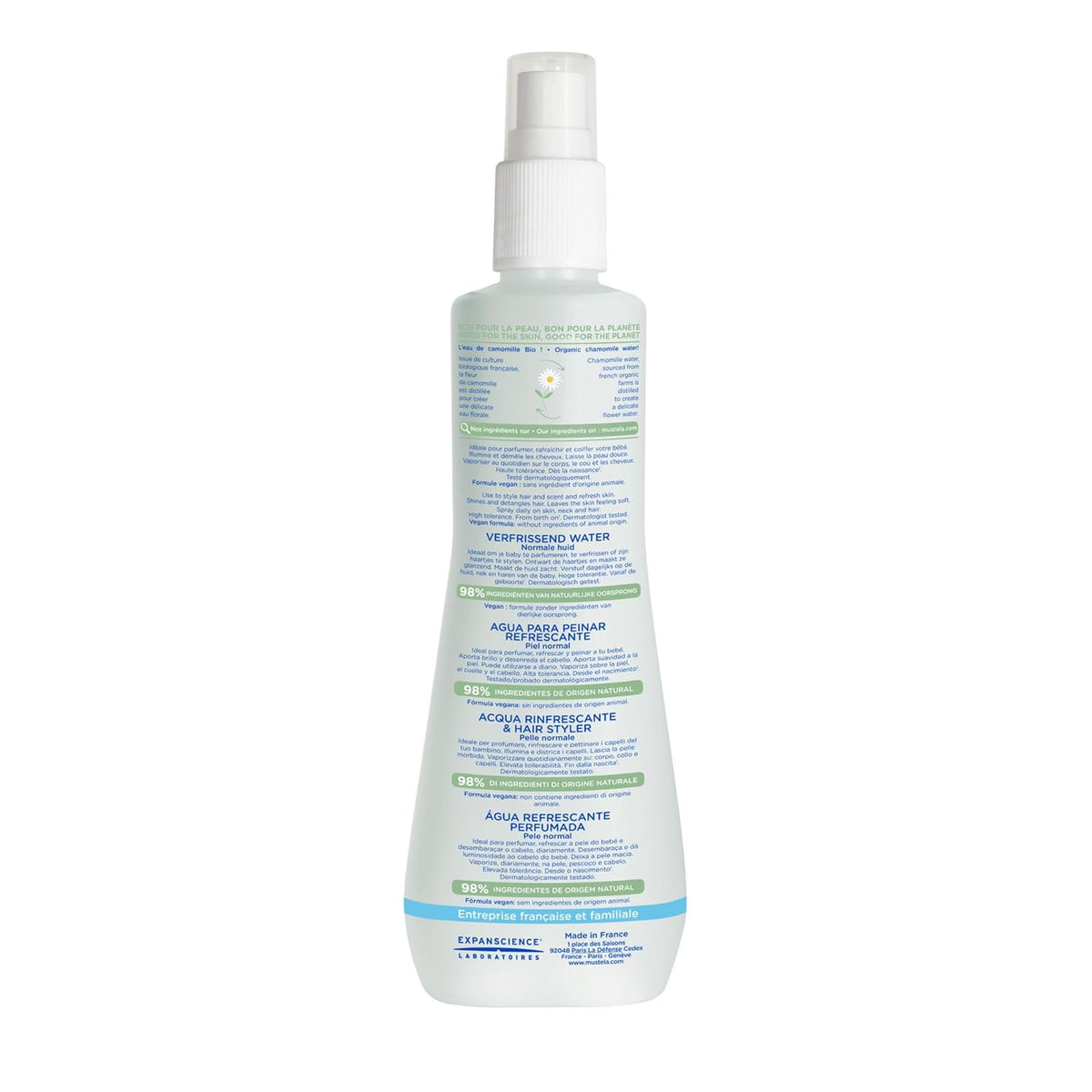 Mustela eau rafraîchissante et coiffante 200 ml