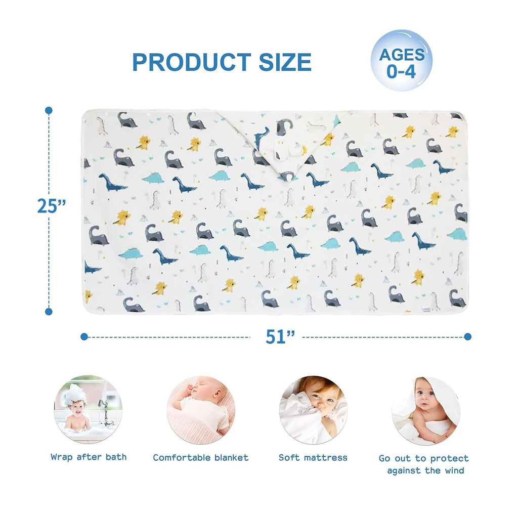 Remass serviette de bain à capuche en mousseline de coton