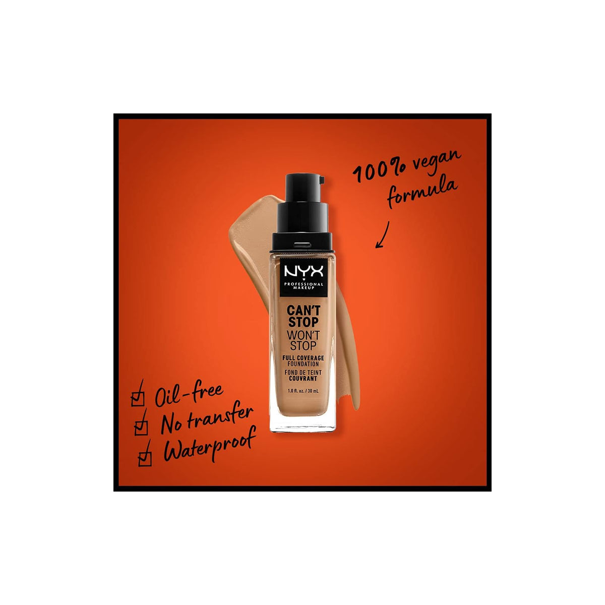 NYX Can't Stop Won't Stop Full Coverage Foundation 30 ml · photo 2