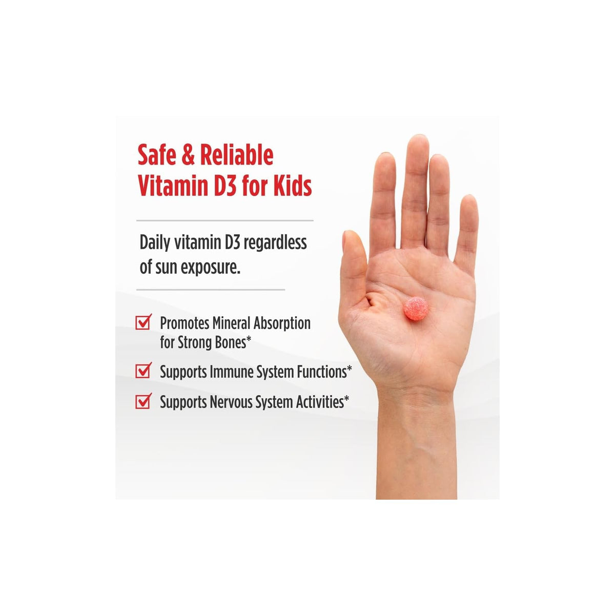 Nordic Naturals vitamine D3 enfants en gommes, dès 4 ans, goût pastèque, 60 gommes