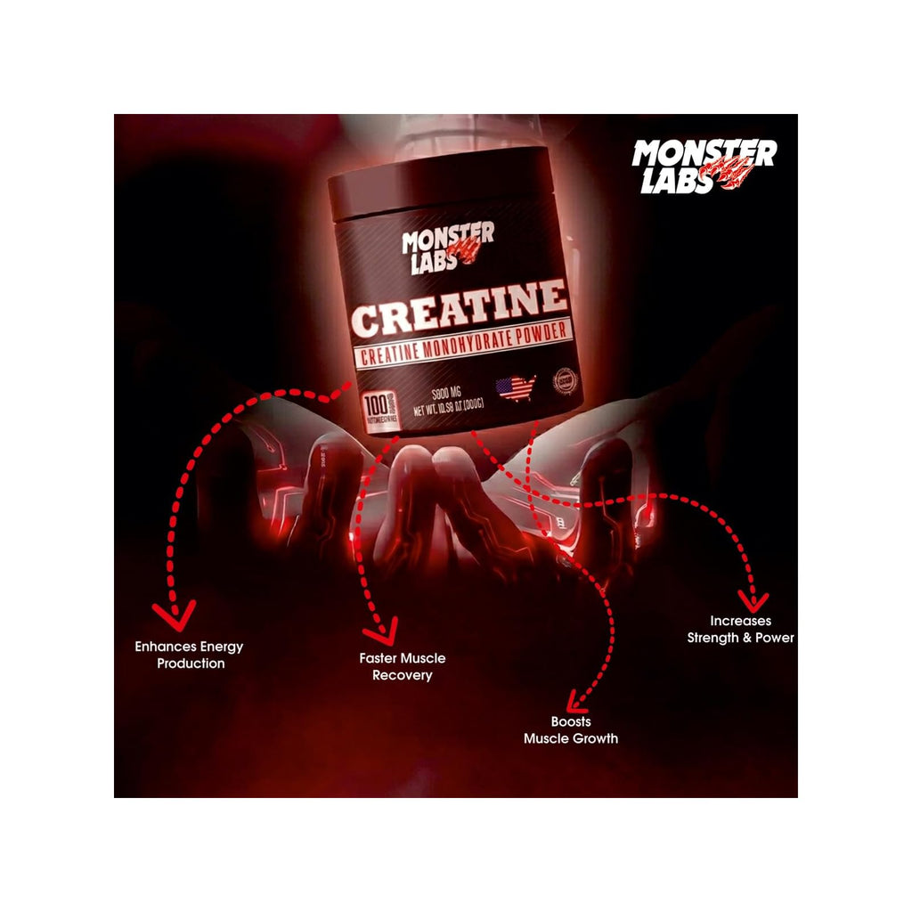 Monster Labs créatine monohydrate, 300 g