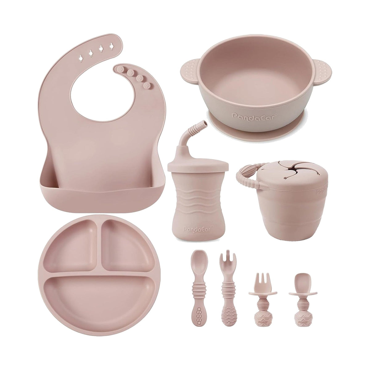 PandaEar set repas en silicone, 9 pièces