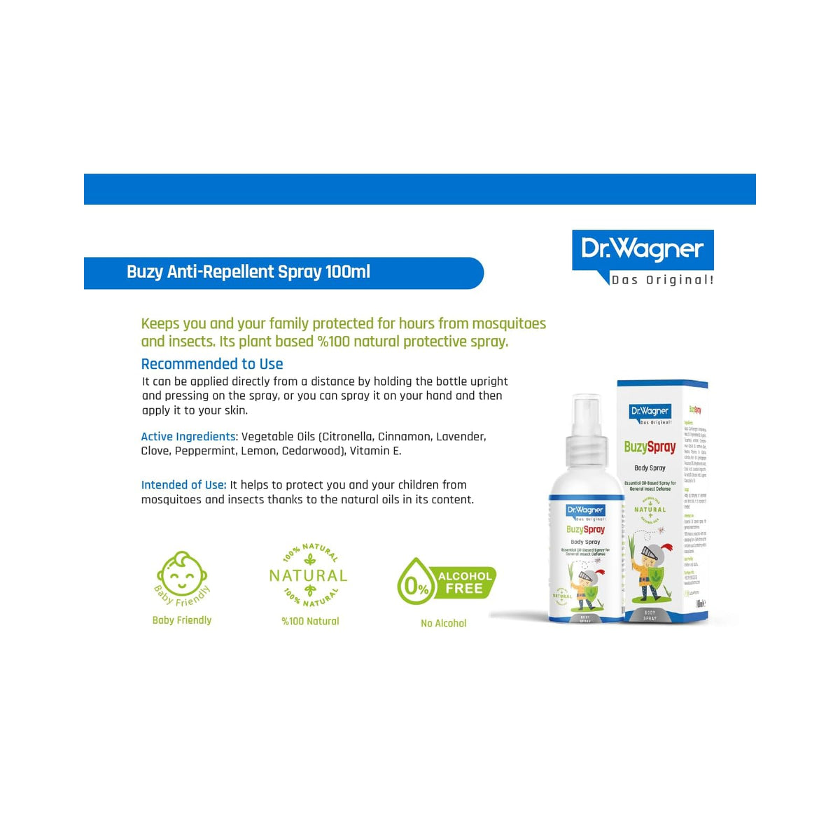 Dr. Wagner BuzySpray anti-moustiques 100 ml