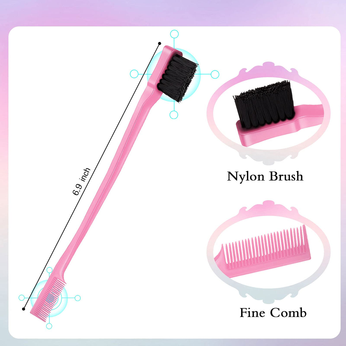 Set de 3 : brosse plaquante, brosse à bords et peigne à queue