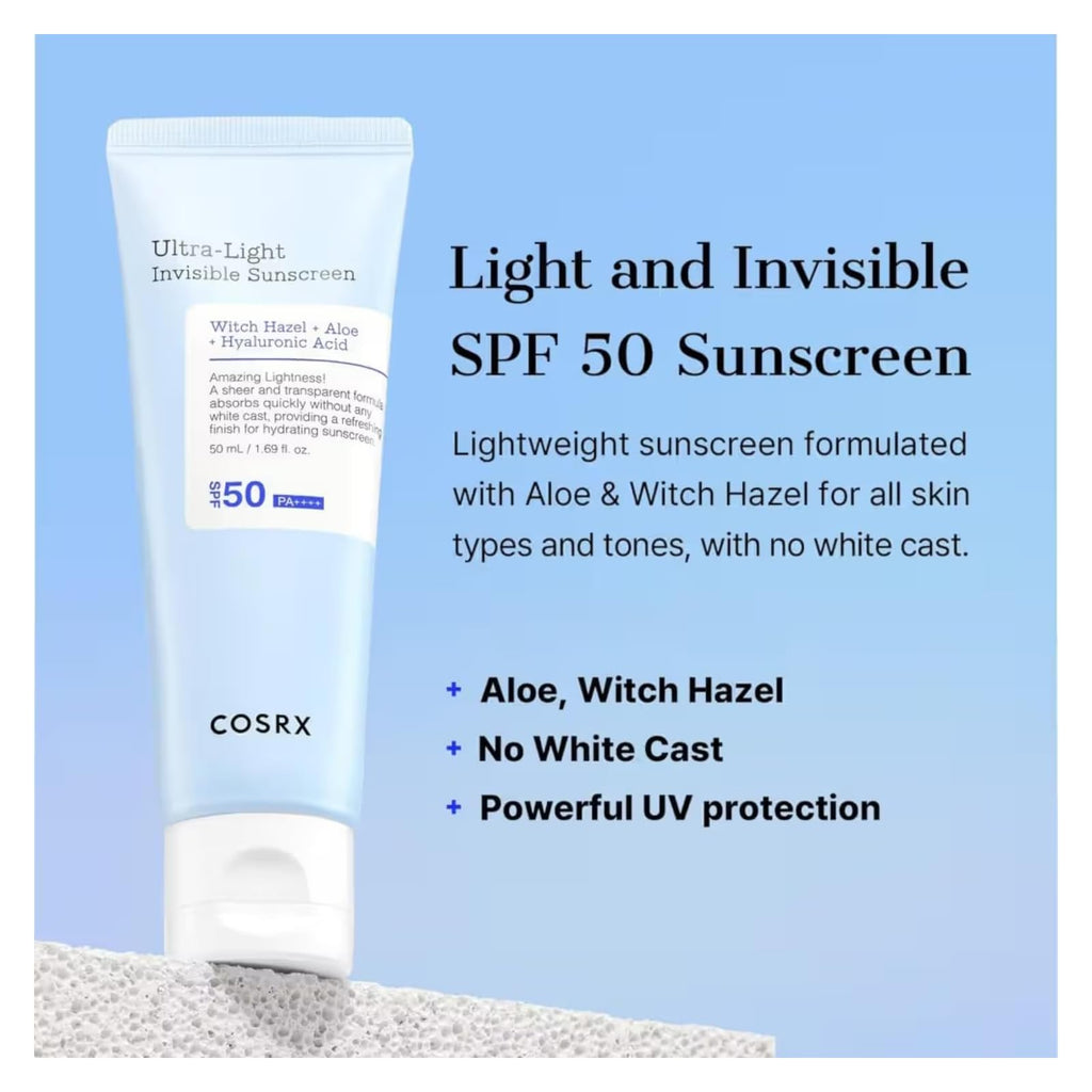 COSRX Ultra Light Invisible crème solaire SPF 50 PA++++, 50 ml