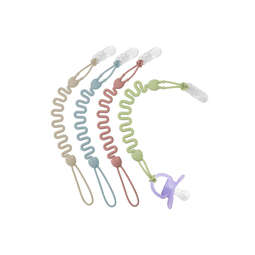 Attache-tétine en silicone à perles, lot multicolore