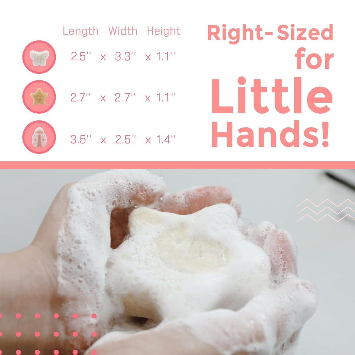 Ikeep éponges konjac pour bébé, lot de 3 formes