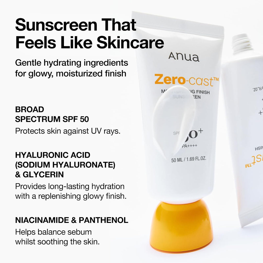 Anua Zero-Cast crème solaire hydratante, 50 ml