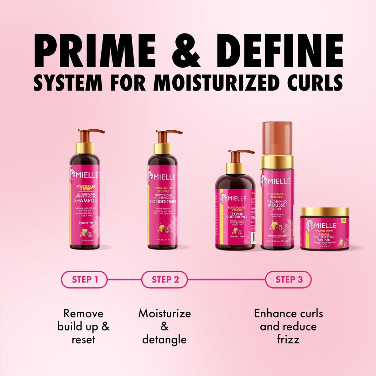 Mielle après-shampooing sans rinçage grenade et miel 355 ml
