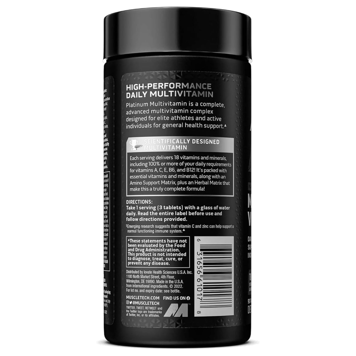 MuscleTech Platinum multivitamines, 90 comprimés