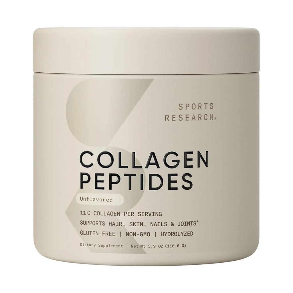 Sports Research Collagen Peptides non aromatisé, pot de 110,7 g, photo du produit seul sur fond blanc