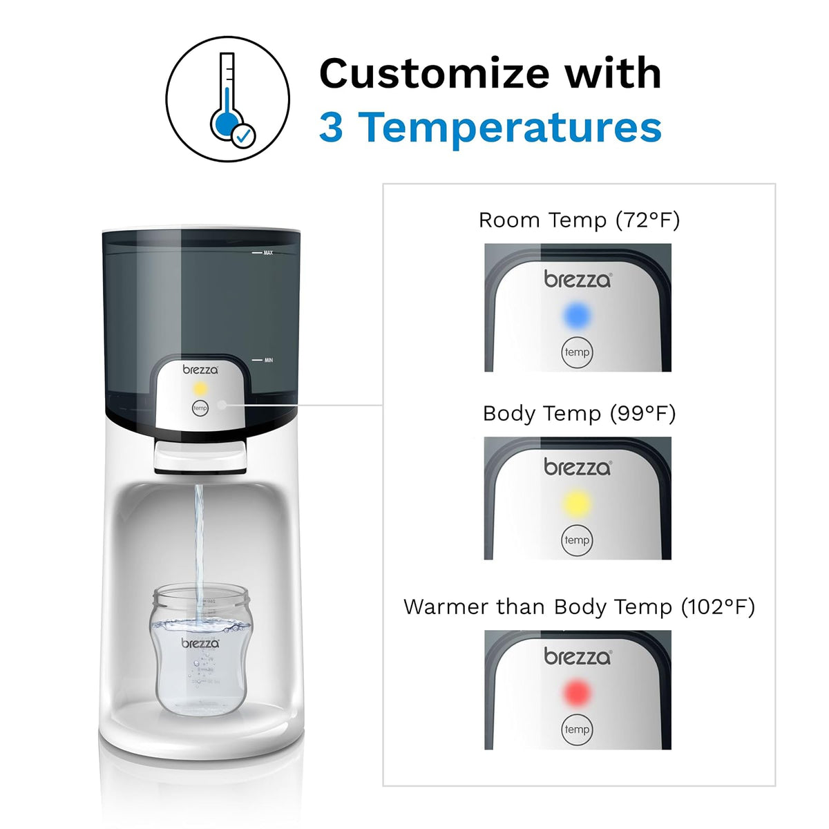 Baby Brezza Instant Warmer distributeur d'eau chaude pour biberons, 3 températures