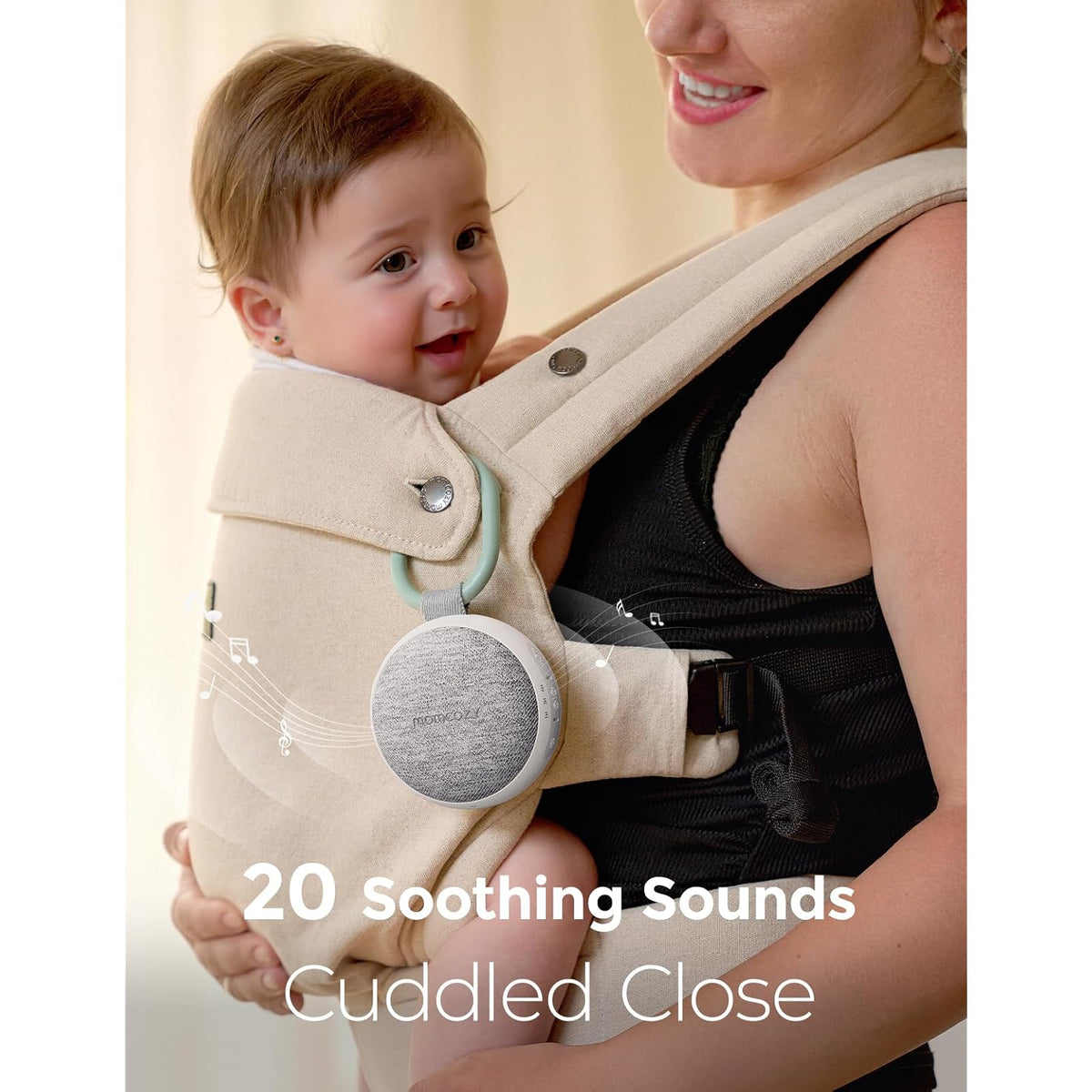 Momcozy machine à bruit blanc portable avec veilleuse, 20 sons apaisants